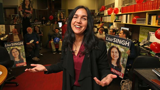 Labor cast-off Lisa Singh seems likely to retain her Senate seat because of unprecedented below-the-line voter support. Picture: SAM ROSEWARNE