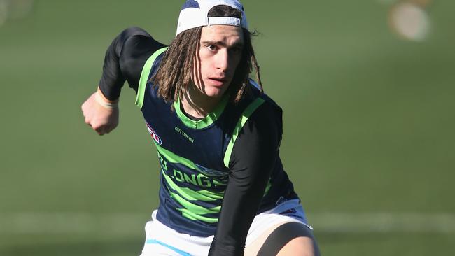 Gryan Miers at Geelong training. Picture: Glenn Ferguson