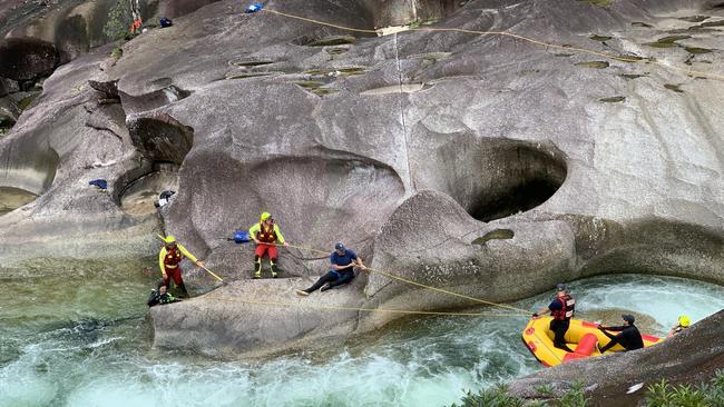 The search for Madison Tam, at Devil's Pool on Wednesday. Picture: QPS