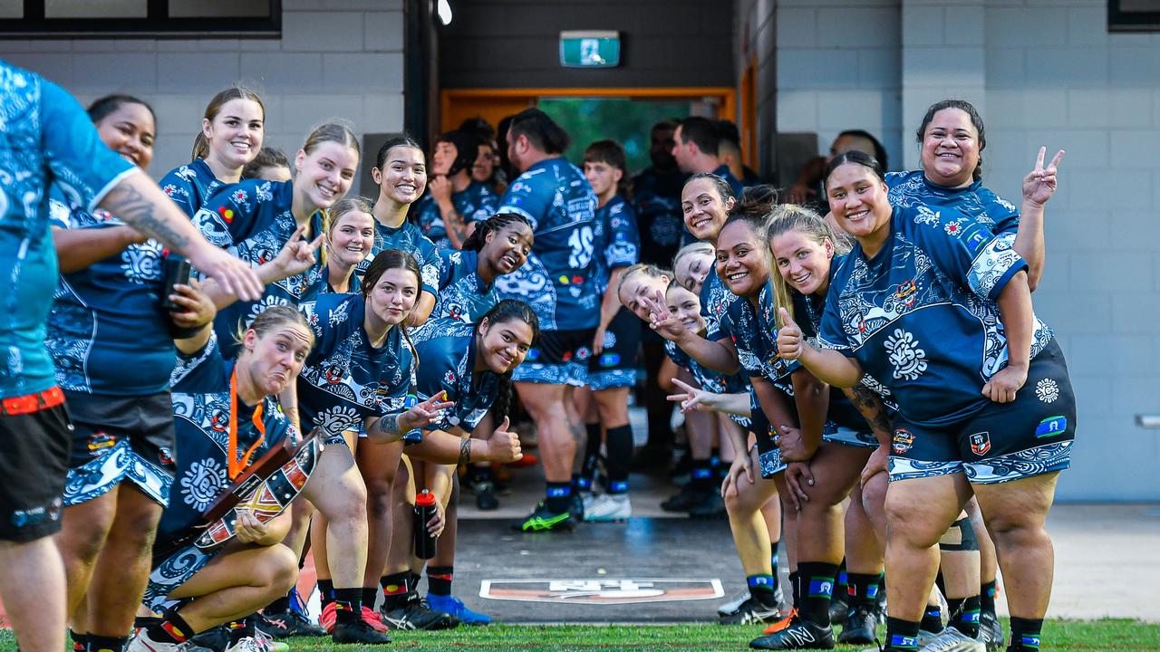 The Territory All Stars celebrate their win in the 2023 Deadly Cup Carnival. Picture: Pema Tamang Pakhrin