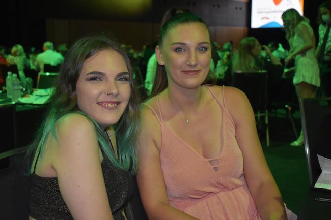 Storm Chapman and Kayleigh Brewster at the 2022 Mackay Australia Day Awards at the MECC on January 25, 2022. Picture: Lillian Watkins