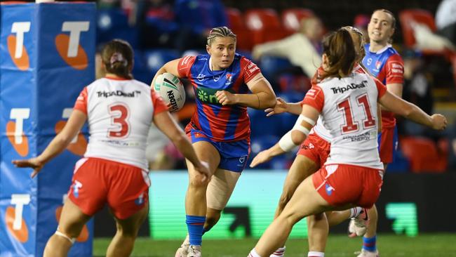 Sheridan Gallagher in action for the Knights. Credit: NRL Images.