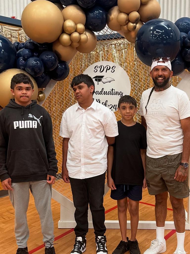 Nathaniel (middle right) with his older brother Ethan (right) and his brothers Tobias (left) and Terrance (middle left). Picture: Supplied by family