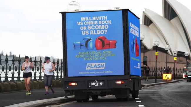 Flash unveils cheeky billboards in Sydney. Photo: Flash / Brett Costello