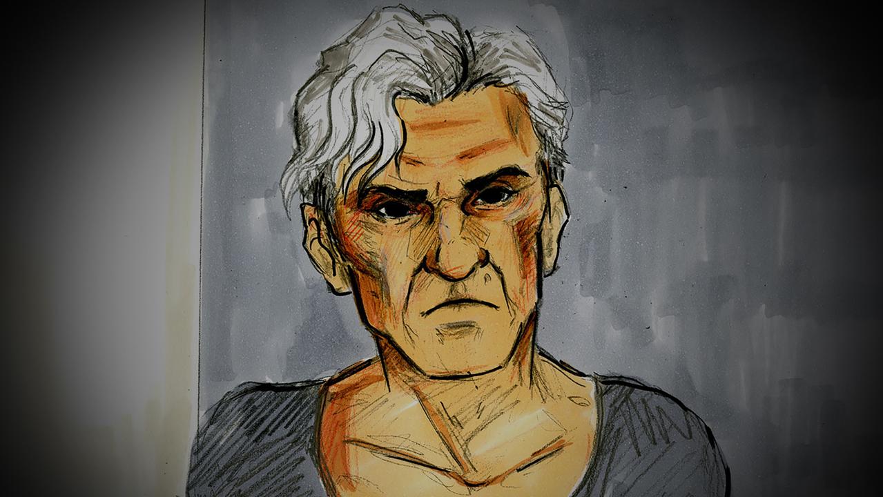 A court sketch of former AFL player and coach Dean Laidley during a bail hearing at Melbourne Magistrates’ Court on May 11, 2020. Picture: AAP Image/Nine News