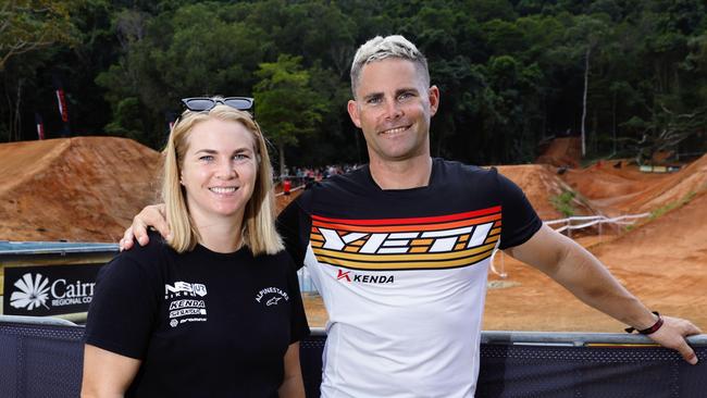 Cairns World Championship downhill MTB riders Tracey Hannah and Mick Hannah are ambassadors for Crankworx Cairns. Picture: Brendan Radke