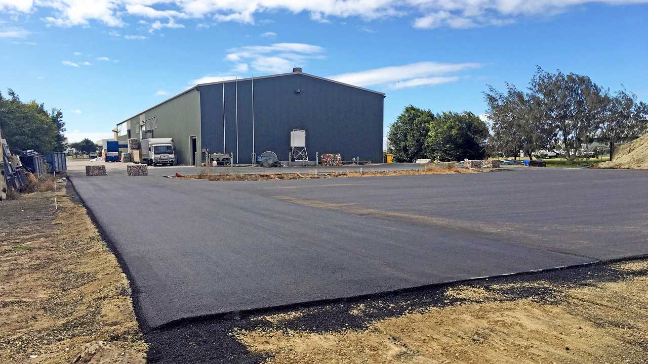 Crushed glass was used in this construction behind council's Material Recovery Facility (MRF) at Paget. Picture: Contributed