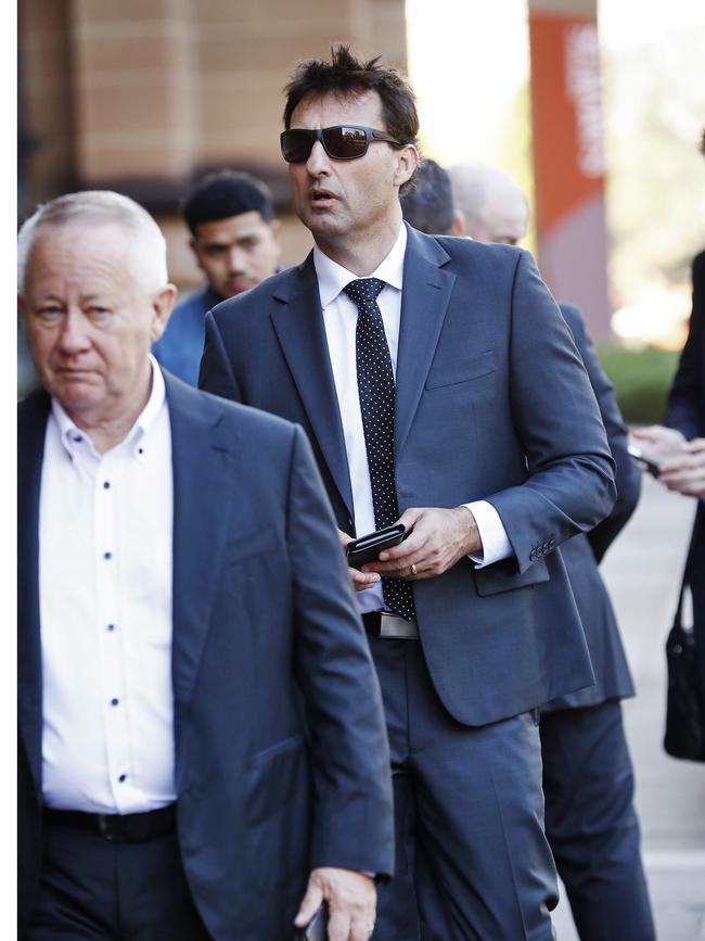 Laurie Daley arrives at the state funeral for Bob Fulton on Friday. Picture: Sam Ruttyn