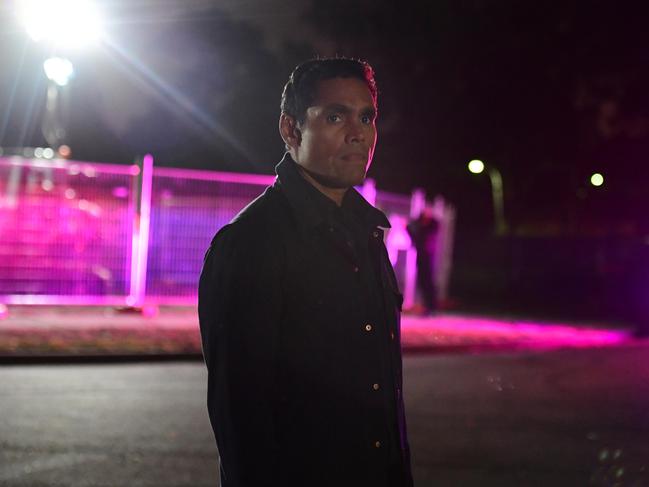 Rob Collins on the set of Foxtel's Secret City. Picture: Supplied 