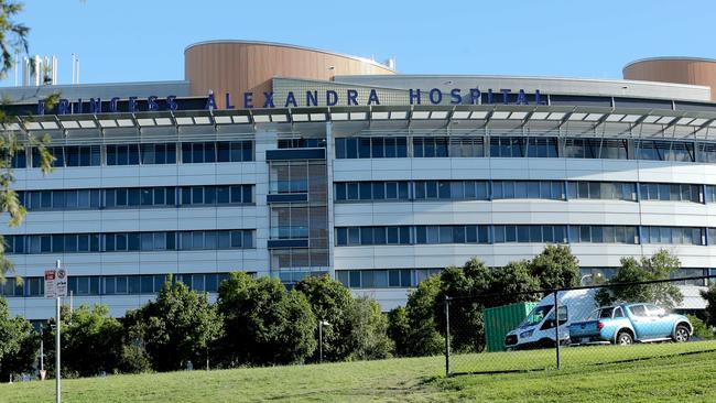 Queensland hospitals like the Princess Alexandra Hospital are at bursting point. Picture: Mark Cranitch