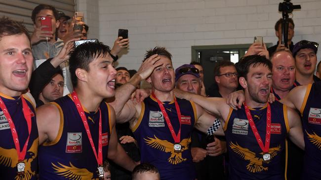 Vermont sings the song after its 2019 Eastern league grand final victory. Its premiership defence is on hold.