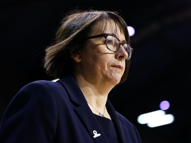 WELLINGTON, NEW ZEALAND - OCTOBER 18:  Coach Lisa Alexander of Australia looks on during the International Test and Constellation Cup match between the Australia Diamonds and the New Zealand Silver Ferns at TSB Arena on October 18, 2018 in Wellington, New Zealand.  (Photo by Hagen Hopkins/Getty Images)