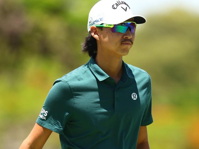 BRISBANE, AUSTRALIA - NOVEMBER 24: Min Woo Lee of Australia walks on the 16th green on day four of the BMW Australian PGA Championship 2025 at Royal Queensland Golf Club on November 24, 2024 in Brisbane, Australia. (Photo by Chris Hyde/Getty Images)