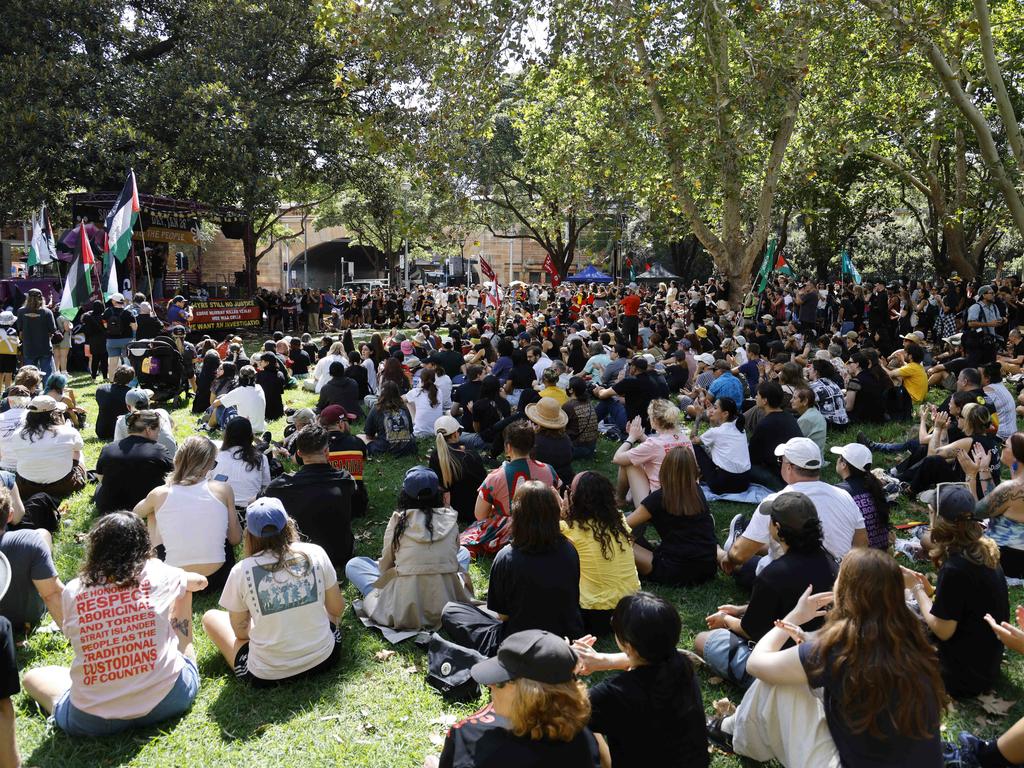 The Sydney protest kicked off in Belmore park. Picture: NewsWire / Damian Shaw