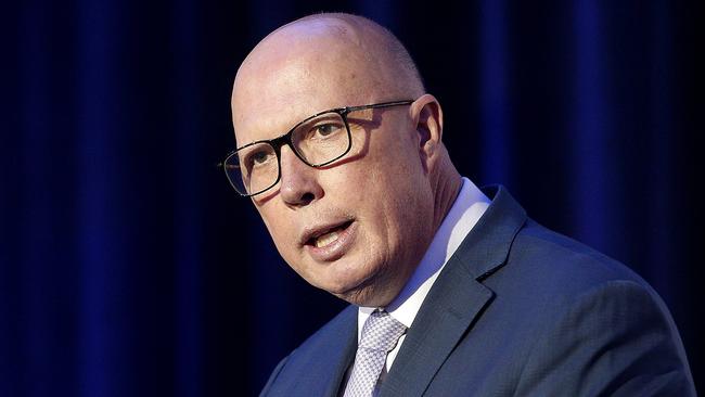 SYDNEY, AUSTRALIA - NewsWire Photos APRIL 3rd, 2024:  Leader of the opposition Peter Dutton gives the keynote address at the COSBOA (Council of Small Business Organisations Australia) Summit at the Sofitel , Darling harbour.  Picture: NCA NewsWire / John Appleyard