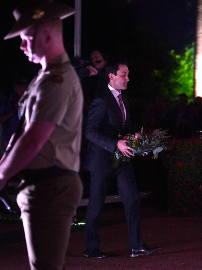 Anzac Day 2025. Dawn service Anzac Park Townsville. Premier David Crisafulli. Picture: Evan Morgan