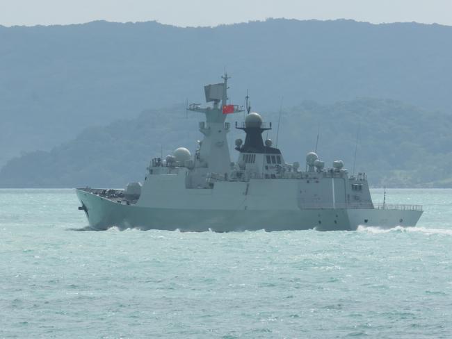 25 FEBRUARY 2025. The Defence Department has released more pictures of the Chinese warships in the Tasman Sea, which have now moved back into Australia's EEZ and are roughly 300 kilometres east of Hobart.  Peopleâs Liberation Army-Navy Jiangkai-class frigate Hengyang. *** Local Caption *** As part of Australiaâs whole-of-government maritime border protection efforts, Defence routinely monitors all maritime traffic in our Exclusive Economic Zone and maritime approaches. Australia respects the right of all states under international law to exercise freedom of navigation and overflight in international waters and airspace, just as we expect others to respect our right to do the same.  Picture: Australian Defence Force