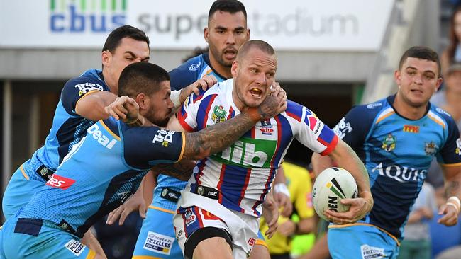 Nathan Ross has been one of the few bright spots for Newcastle. (AAP Image/Dave Hunt)