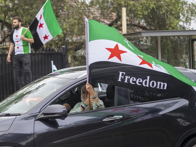 Syrian community in Sydney celebrate after SyriaÃs armed  opposition  overthrow the Bashar al-Assad government in Syria. Photo Jeremy Piper