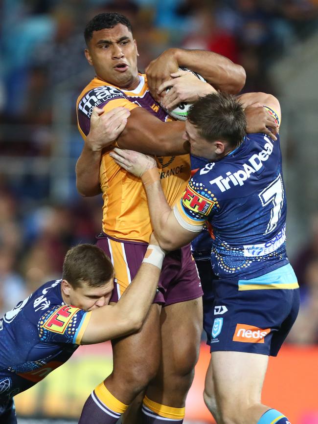 Tevita Pangai was sent for a spell against the Titans. Picture: Chris Hyde/Getty Images