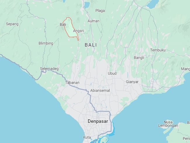 The landslide happened in Jatiluwih. Picture: Google Maps