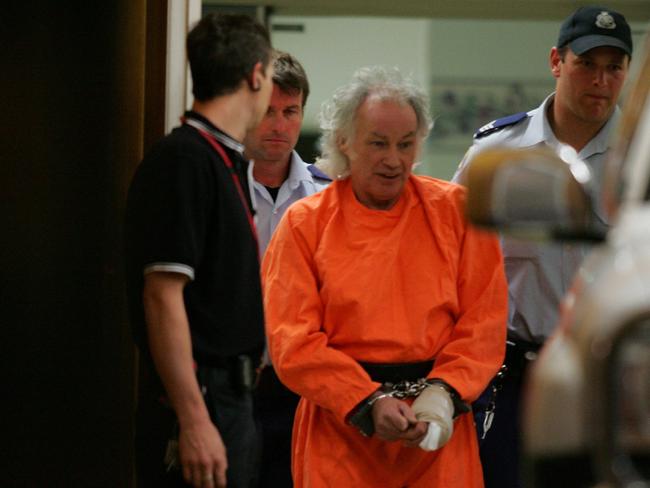 Ivan Milat, pictured being taken to hospital in 2009 when he cut off his finger in Supermax prison, will die in prison.