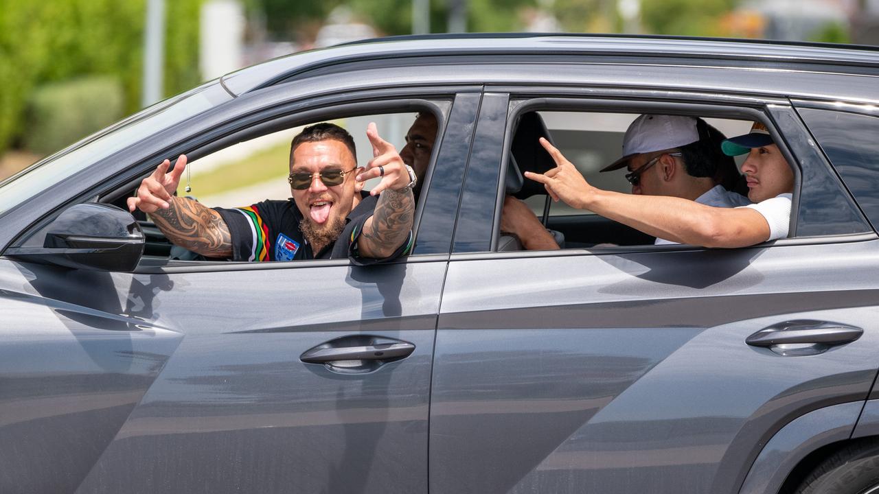 James Fisher Harris and teammates leaves Penrith Panthers Academy. Picture Thomas Lisson