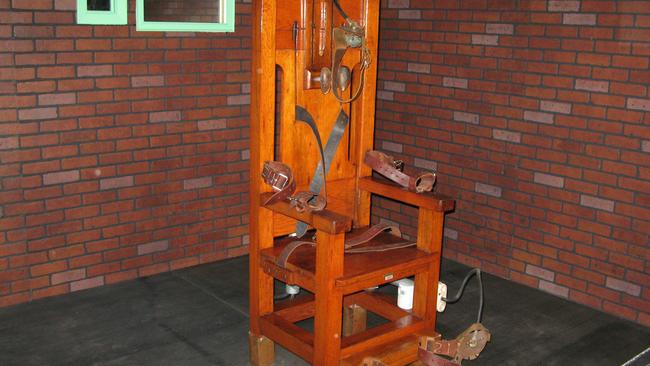 The electric chair is a big tourist magnet for the Texas Prison Museum in Huntsville. Picture: News Corp Australia