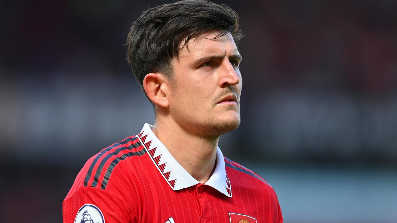 MANCHESTER, ENGLAND – AUGUST 07: Harry Maguire of Manchester United in action during the Premier League match between Manchester United and Brighton &amp; Hove Albion at Old Trafford on August 07, 2022 in Manchester, England. (Photo by Michael Regan/Getty Images)
