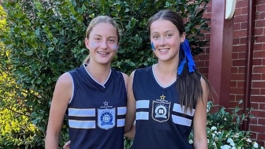 Caulfield Grammar School's Bailee Martin and Charlotte Embelton. Picture: Facebook