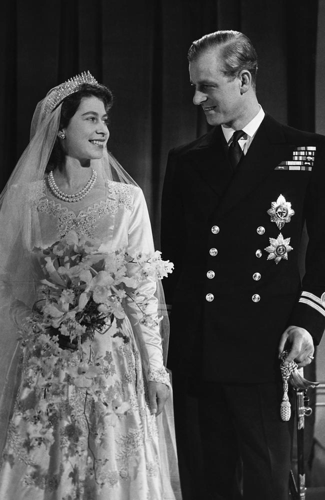 Princess Elizabeth, later Queen Elizabeth II with her husband Phillip, Duke of Edinburgh, after their marriage, 1947. Picture: Getty