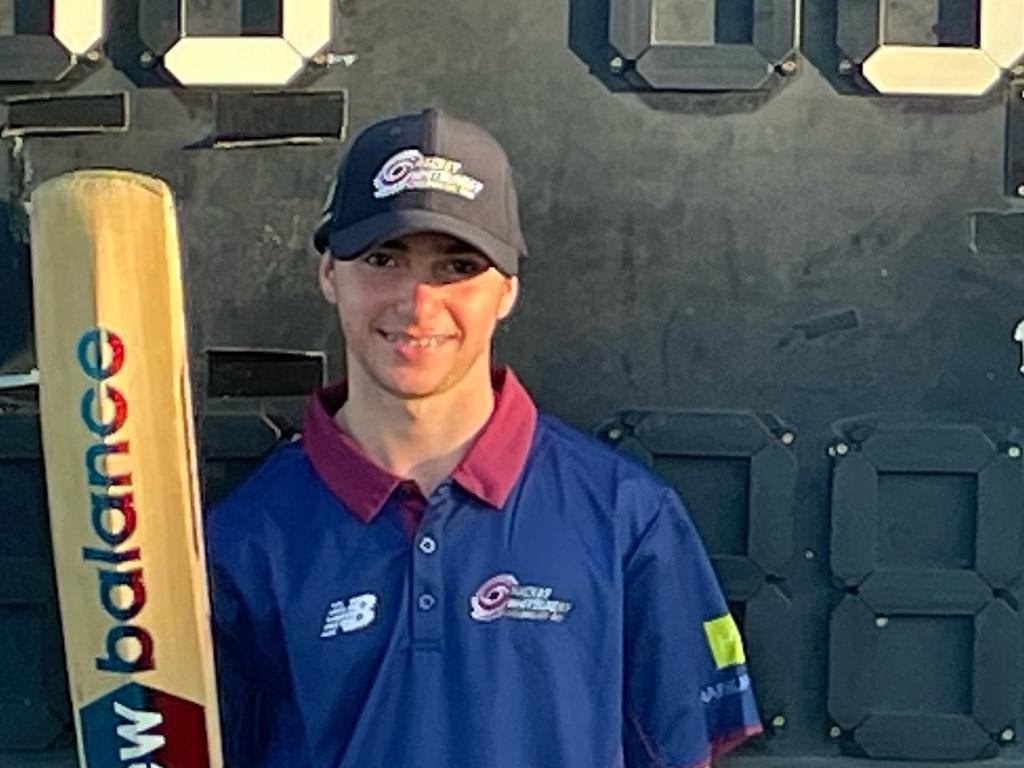 Corey Stroud after his unbeaten knock for Mackay-Whitsunday. Picture: Mackay-Whitsunday Cricket Facebook.