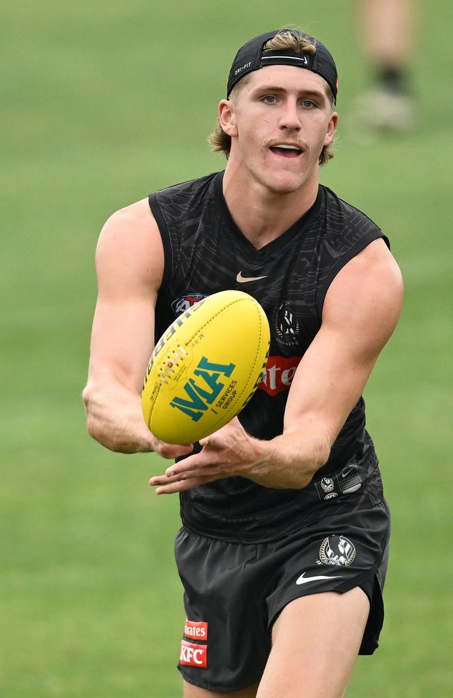 Nick Daicos is predicting Ed Allan to have a breakout season for the Pies. Picture: Quinn Rooney/Getty Images.