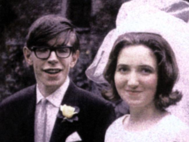 Professor Stephen and Jane Hawking on their wedding day in undated photo from her book “Music to Move the Stars”. Picture: Supplied
