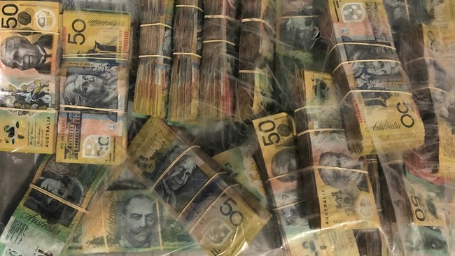 $210,000 was also found in the floor of the warehouse. Photo: SA Police