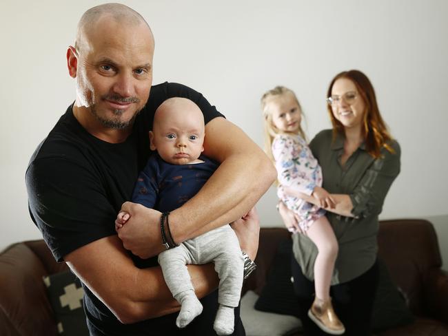 The Crisell family are all smiles, months after son Ellis was born premature. Picture: John Appleyard