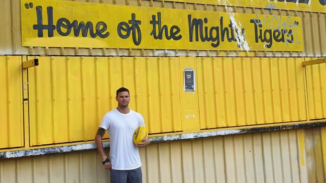 Where it all began ... Geelong’s AFL star Brandan Parfitt at Nightcliff Oval. Picture: Grey Morris