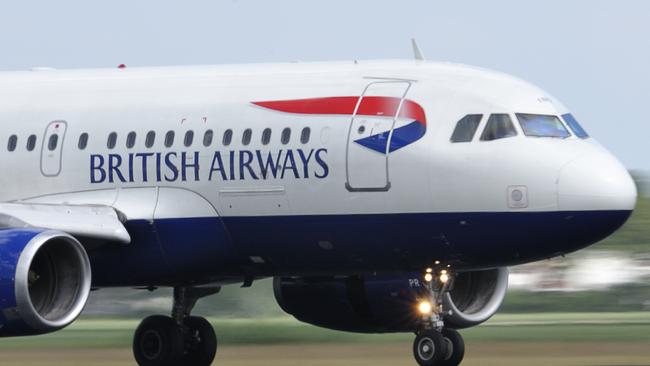 British Airways Airbus A320 taking off from Schiphol airport