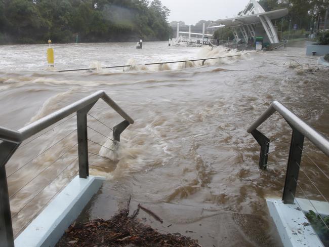 The walking track along the Parramatta River was a no-go zone / Picture: Matthew Sullivan