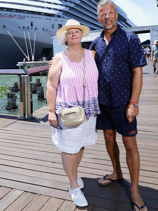 Amanda Watson and Craig Watson, from the south Island of New Zealand, boarded the adults only cruise in Greece. Picture: Brendan Radke