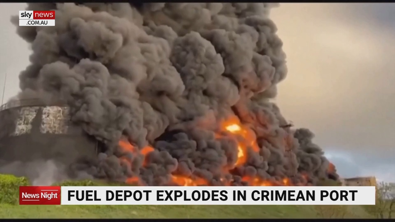 Fuel depot explodes in Crimea after drone attack