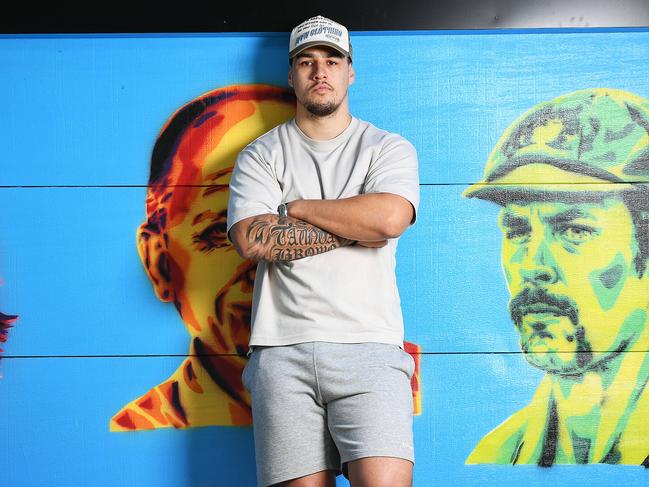 Cowboys player Jamayne Taunoa-Brown is releasing his first rap E.P. Picture: Shae Beplate.