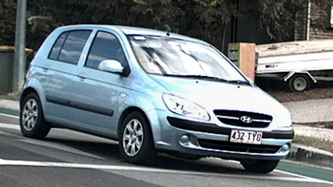 Vyleen White’s 2009 Hyundai Getz, the alleged motive for murder. Police asked anyone who saw it in the Redbank Plains and Springfield Lakes areas between 6pm and 7pm Saturday to come forward.