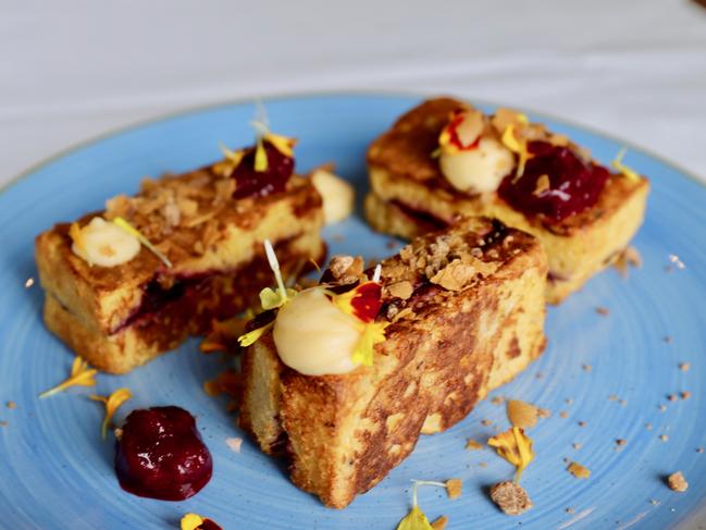 French Toast with native plum and vanilla custard. Picture: Jenifer Jagielski