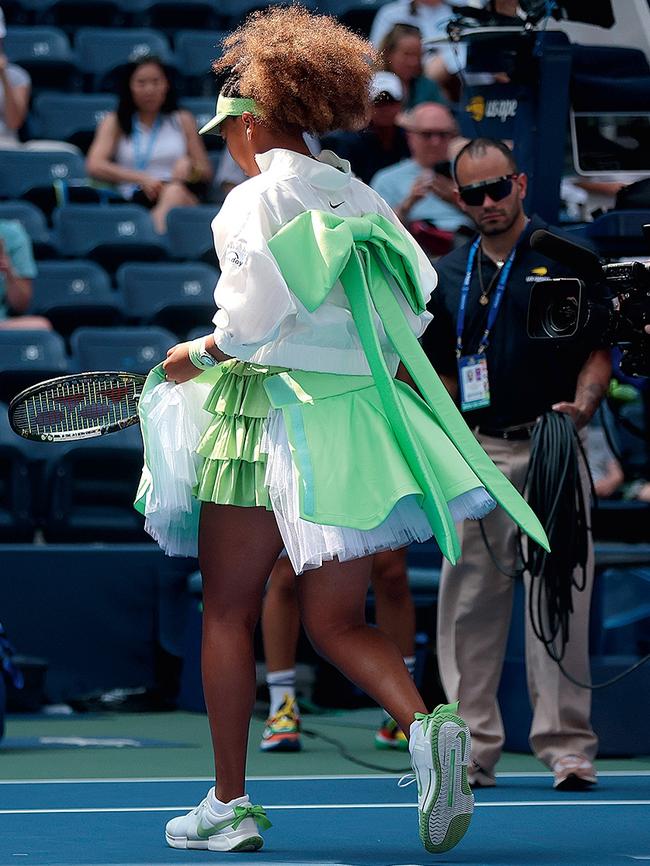 Naomi Osaka of Japan walks on court. Picture: Mike Stobe/Getty Images