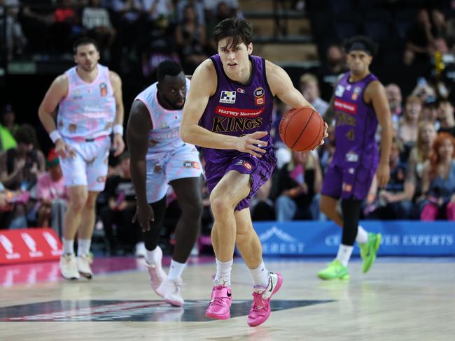 NBA draft hopeful Alex Toohey stole the show for the Kings, dominating the New Zealand Breakers in the fourth quarter. Picture: Getty Images