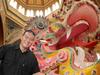 Richard Louey from the Golden Dragon Museum Bendigo prepares Sun Loong, the longest Chinese dragon in Australia, for the upcoming exhibit at Melbourne Museum. Picture: Andrew Henshaw