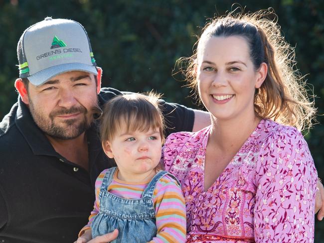 Zoe Mutch with husband Wade Heeb and daughter Parker Heeb 19 months of Alice River, Townsville. They have been through the IVF program and have a new bub arriving soon.