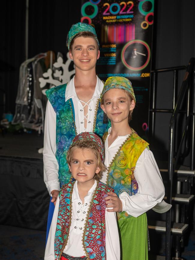 Logan, Nathan and Shannon Kinnersly at the 75th Mackay Eisteddfod 2022.Picture: Michaela Harlow
