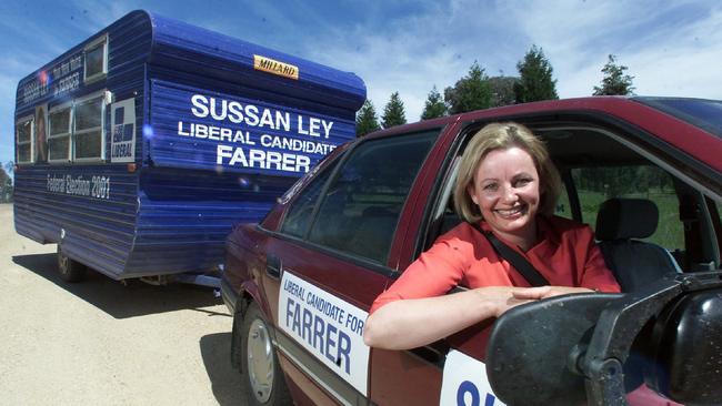 Ms Ley campaigning for the vast electorate of Farrer in 2001.